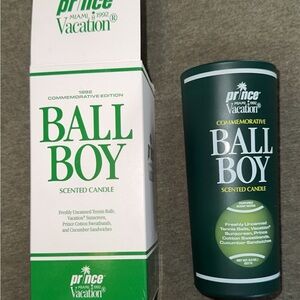 Prince Commemorative Ball Boy Candle - Green and White